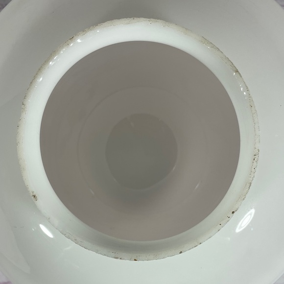 Vintage White Milk Glass Hand Painted Ceiling Light Shade - Picture 8 of 8